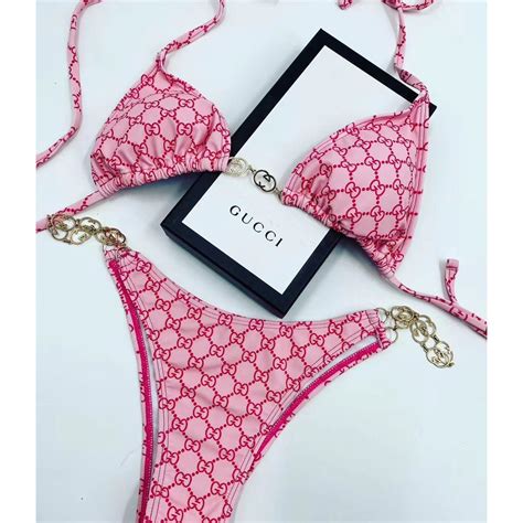 pink gucci bathing suit|gucci inspired bathing suit.